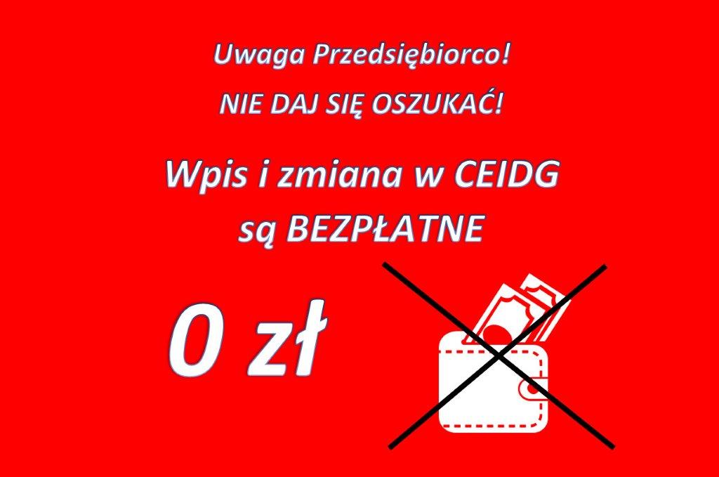 CEIDG OSTRZEZENIE