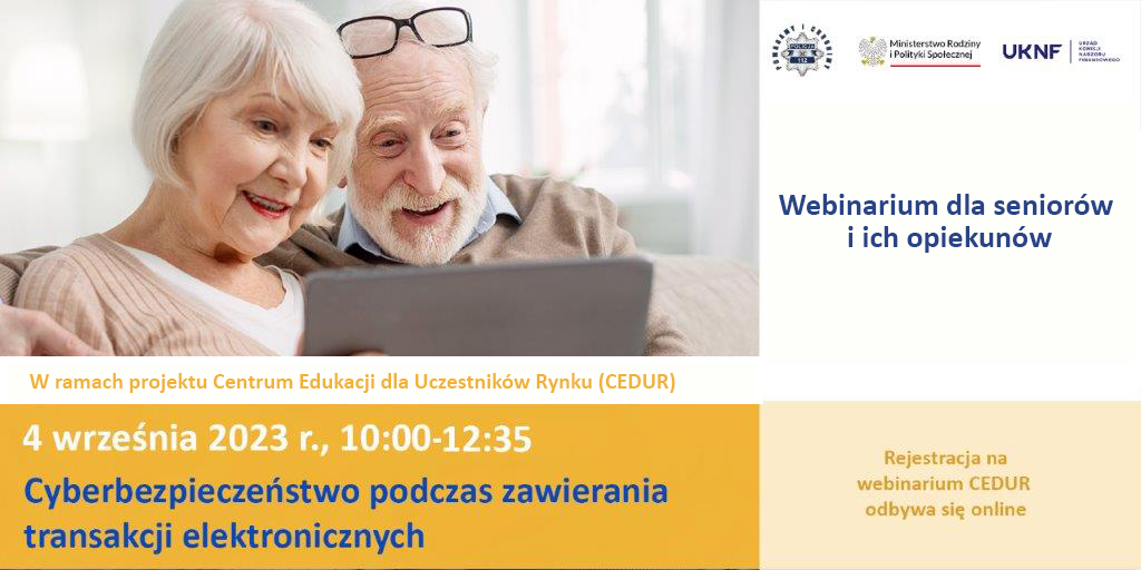 Grafika webinarium CEDUR dla seniorów i ich opiekunów 4 września 2023 roku 83124