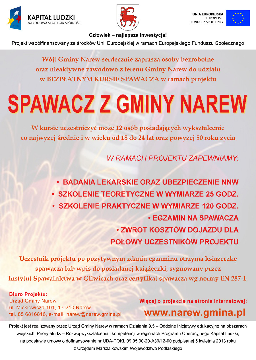 Spawacz z Gminy Narew - kurs