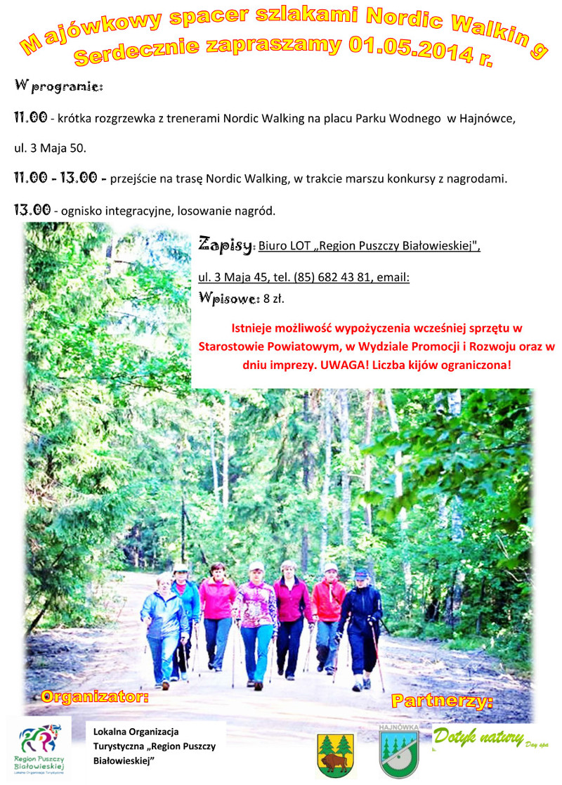 Majówkowy spacer nordic walking