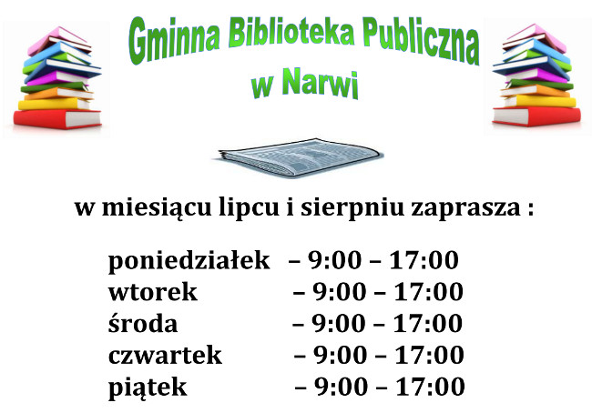 Wakacyjne godziny pracy biblioteki