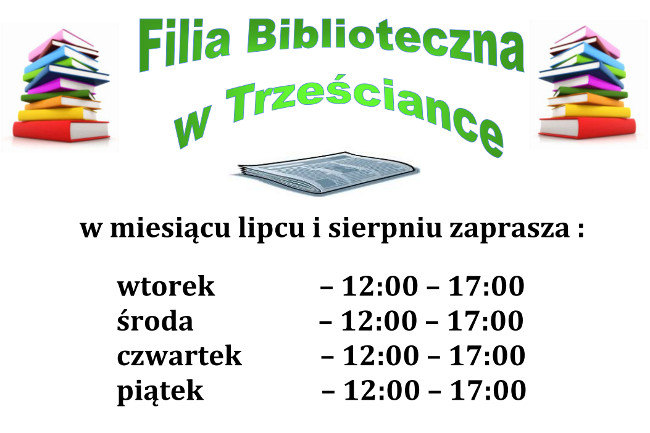 Godziny pracy filii bibliotecznej w Trześciance