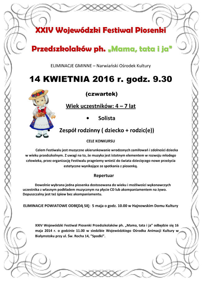 Festiwal Piosenki Przedszkolaków