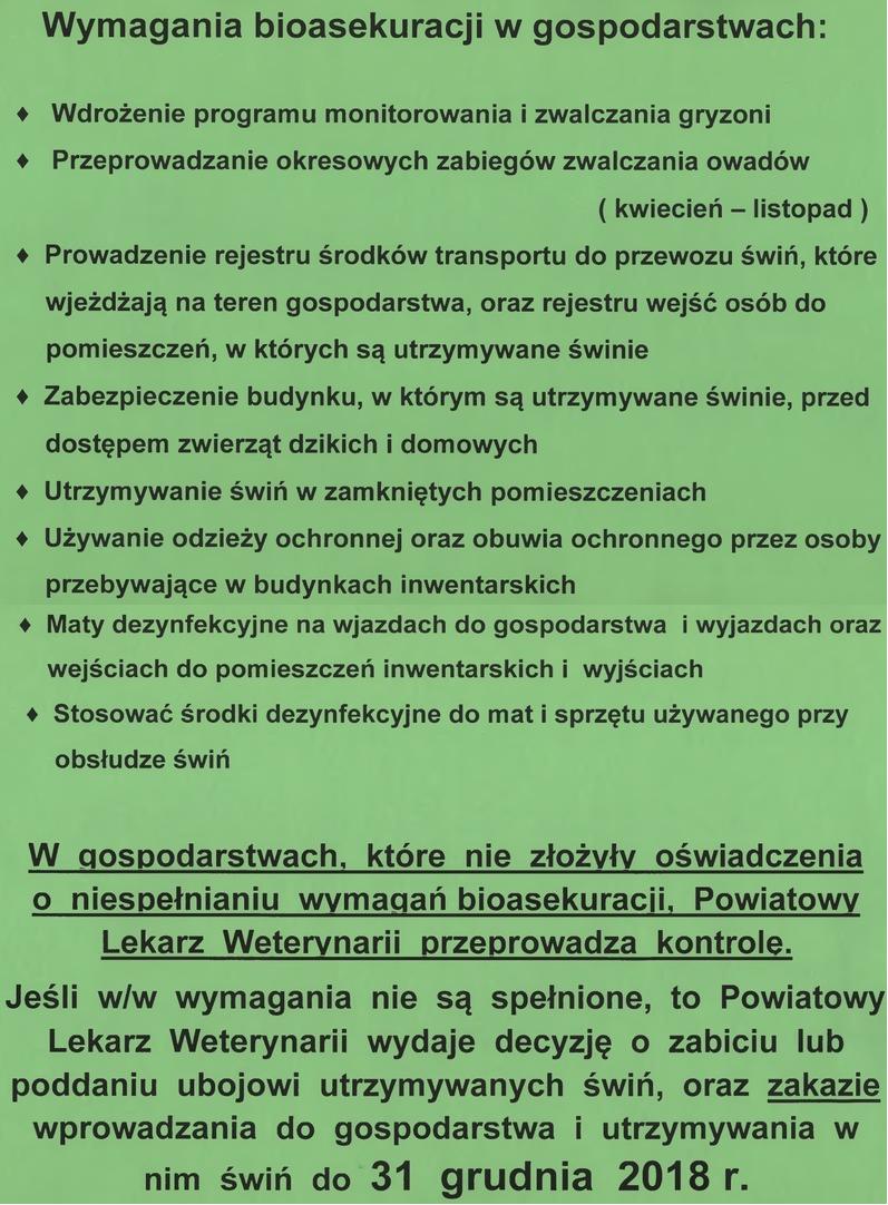 pomor swin wymogi bioasekuracji