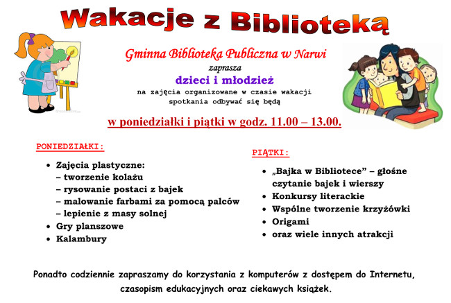 Wakacje w Bibliotece w Narwi