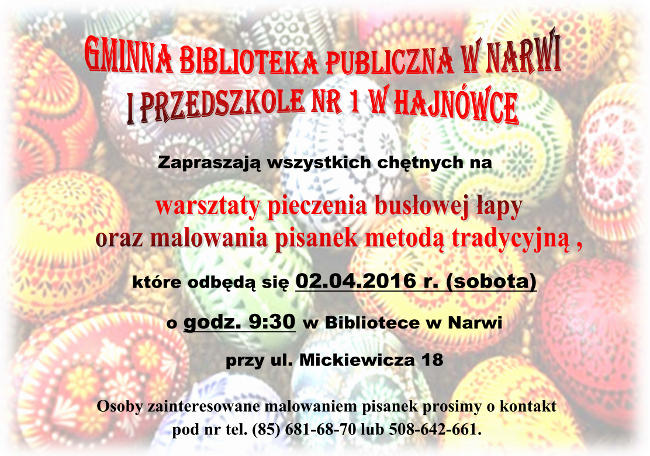 Warsztaty wielkanocne w bibliotece